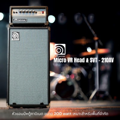 Ampeg Micro-VR Bass Amp Head and SVT210AV Bass Speaker Cabinet Stack