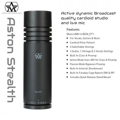 Aston Stealth Active dynamic Broadcast quality cardioid studio and live microphone