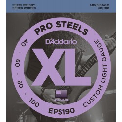D’Addario EPS190 ProSteels 4 String Bass 040 060 080 100