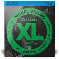 D’Addario EXL220 Nickel Wound 4 String Bass 040 060 075 095