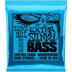 ERNIE BALL EXTRA SLINKY NICKEL WOUND ELECTRIC BASS STRINGS 40-95
