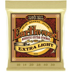 สายกีตาร์โปร่ง Ernie Ball Earthwood Phosphor Bronze Extra Light 010-050