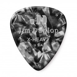 DUNLOP CELLULOID BLACK PEARLOID PICK EXTRA HEAVY 483-02XH
