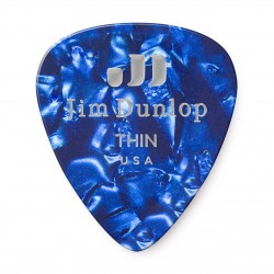 DUNLOP CELLULOID BLUE PEARLOID PICK THIN 483-10TH