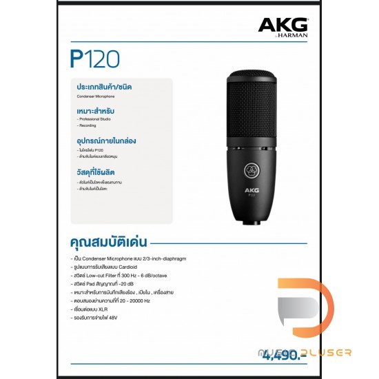 AKG P120 Medium-diaphragm Condenser Microphone