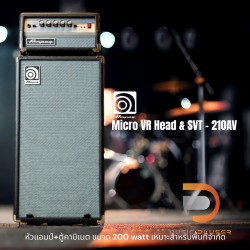 Ampeg Micro-VR Bass Amp Head and SVT210AV Bass Speaker Cabinet Stack