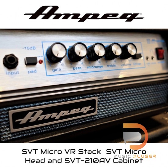 Ampeg Micro-VR Bass Amp Head and SVT210AV Bass Speaker Cabinet Stack Ampeg Micro-VR Bass Amp Head and SVT210AV Bass Speaker Cabinet Stack