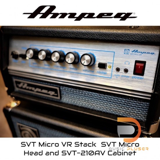 Ampeg Micro-VR Bass Amp Head and SVT210AV Bass Speaker Cabinet Stack Ampeg Micro-VR Bass Amp Head and SVT210AV Bass Speaker Cabinet Stack