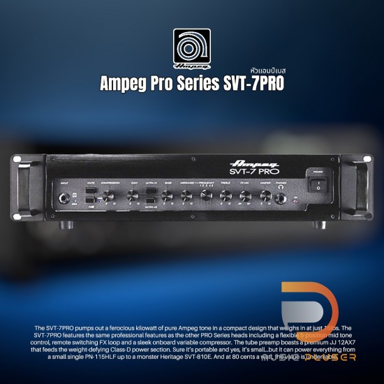 Ampeg SVT-7Pro 1000-watt Tube Preamp Bass Head