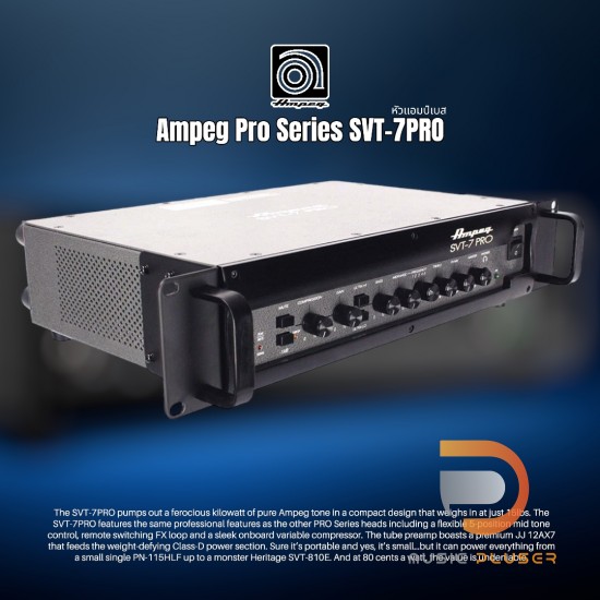 Ampeg SVT-7Pro 1000-watt Tube Preamp Bass Head