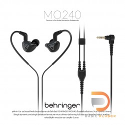 BEHRINGER MO240 Studio Monitoring Earphones with Dual Hybrid Drivers