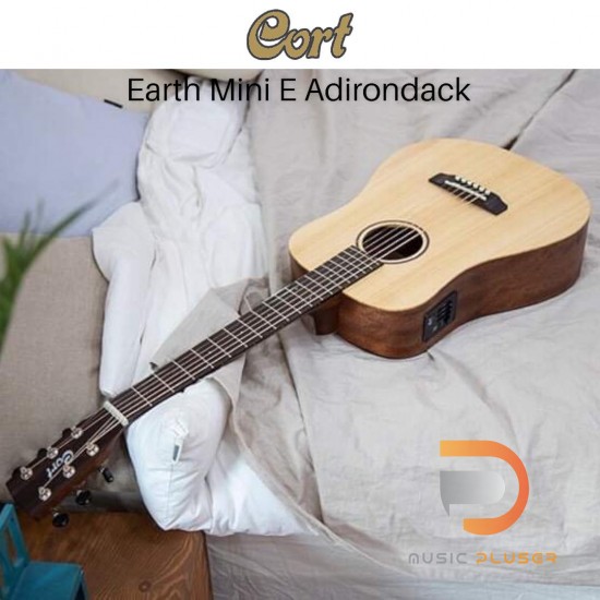 กีตาร์โปร่งไฟฟ้า Cort Earth Mini E Adirondack with Bag