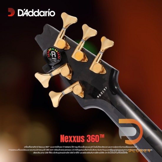 D'addario NEXXUS 360 TUNER Rechargeable Headstock Tuner