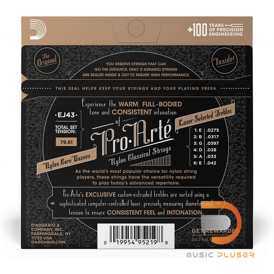 D’Addario EJ43 Pro-Arte Classical Guitar Strings Light Tension D’Addario EJ43 Pro-Arte Classical Guitar Strings Light Tension
