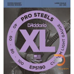 D’Addario EPS190 ProSteels 4 String Bass 040 060 080 100