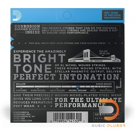 D’Addario EXL125 Nickel Wound Super Light Top/Regular Bottom 009-046 D’Addario EXL125 Nickel Wound Super Light Top/Regular Bottom 009-046