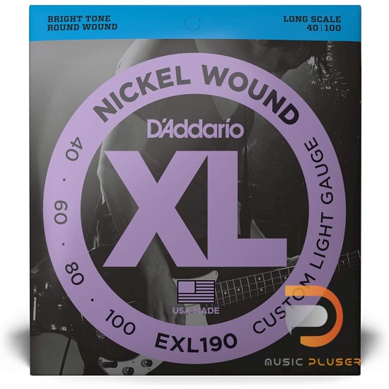 D’Addario EXL190 Nickel Wound 4 String Bass 040 060 080 100 D’Addario EXL190 Nickel Wound 4 String Bass 040 060 080 100
