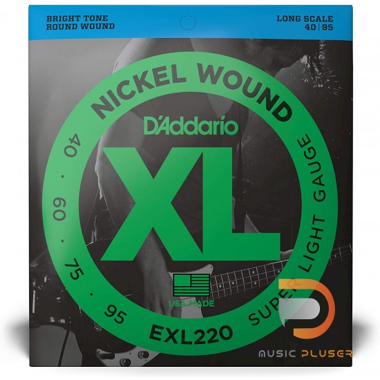 D’Addario EXL220 Nickel Wound 4 String Bass 040 060 075 095 D’Addario EXL220 Nickel Wound 4 String Bass 040 060 075 095