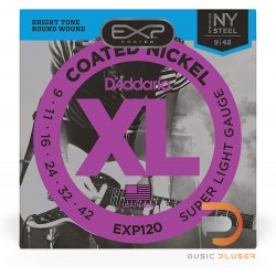 D’Addario EXP120 Coated Nickel Wound Super Light 009-042