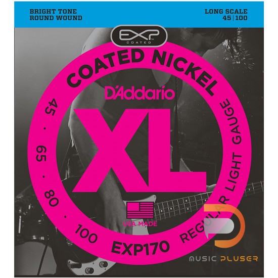 D’Addario EXP170 Coated Nickel Wound 4 String Bass 045 065 080 100 D’Addario EXP170 Coated Nickel Wound 4 String Bass 045 065 080 100