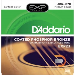 สายกีตาร์โปร่ง D’Addario EXP23 Coated Phosphor Bronze Baritone Guitar 016-070