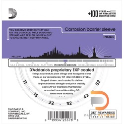 สายกีตาร์โปร่ง D’Addario EXP26 Coated Phosphor Bronze Custom Light 011-052