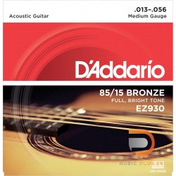 สายกีตาร์โปร่ง D’Addario EZ930 American Bronze 85/15 Medium Light 013-056