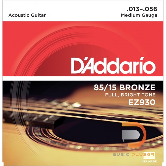 สายกีตาร์โปร่ง D’Addario EZ930 American Bronze 85/15 Medium Light 013-056