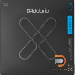 สายกีตาร์โปร่ง D’Addario XT 10-47 80/20 Bronze Light 12-String