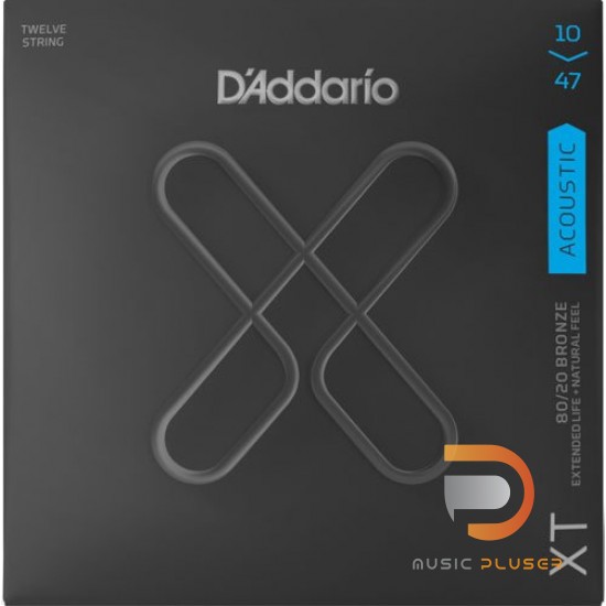 สายกีตาร์โปร่ง D’Addario XT 10-47 80/20 Bronze Light 12-String