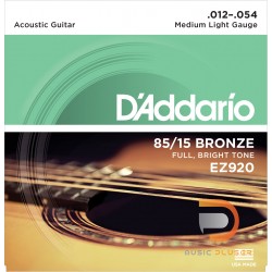 สายกีตาร์โปร่ง D’Addario EZ920 American Bronze 85/15 Medium Light 012-054