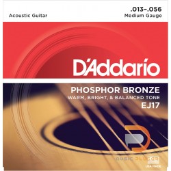 สายกีตาร์โปร่ง D’Addario EJ17 Phosphor Bronze Medium 013-056