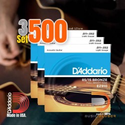 สายกีตาร์โปร่ง D’Addario EZ910 American Bronze 85/15 Light 011-052