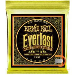 สายกีตาร์โปร่ง Ernie Ball Everlast Coated 80/20 Bronze Light 011-052