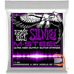 ERNIE BALL POWER SLINKY M-STEEL ELECTRIC GUITAR STRINGS 11-48