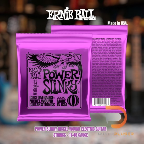 ERNIE BALL POWER SLINKY NICKEL WOUND ELECTRIC GUITAR STRINGS 11-48