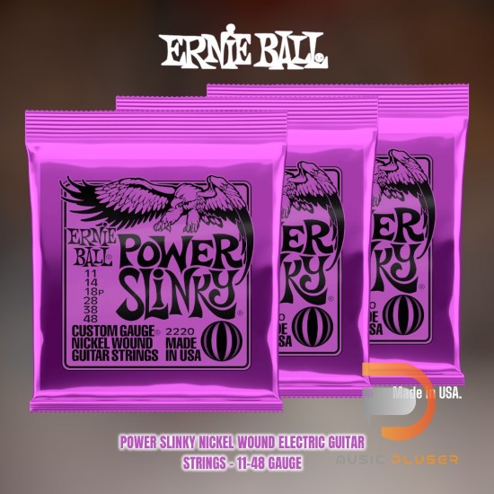 ERNIE BALL POWER SLINKY NICKEL WOUND ELECTRIC GUITAR STRINGS 11-48 ERNIE BALL POWER SLINKY NICKEL WOUND ELECTRIC GUITAR STRINGS 11-48
