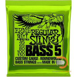 ERNIE BALL REGULAR SLINKY 5-STRING NICKEL WOUND ELECTRIC BASS STRINGS 45-130