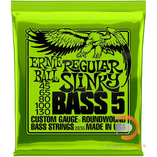 ERNIE BALL REGULAR SLINKY 5-STRING NICKEL WOUND ELECTRIC BASS STRINGS 45-130