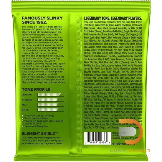 ERNIE BALL REGULAR SLINKY 5-STRING NICKEL WOUND ELECTRIC BASS STRINGS 45-130 ERNIE BALL REGULAR SLINKY 5-STRING NICKEL WOUND ELECTRIC BASS STRINGS 45-130