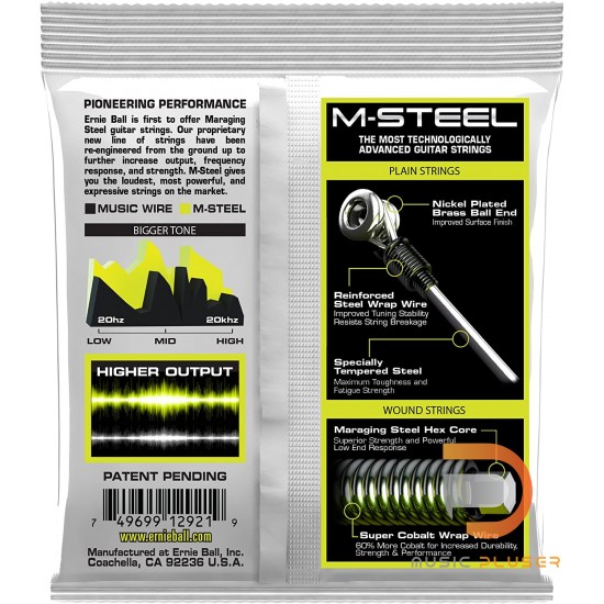 ERNIE BALL REGULAR SLINKY M-STEEL ELECTRIC GUITAR STRINGS 10-46 ERNIE BALL REGULAR SLINKY M-STEEL ELECTRIC GUITAR STRINGS 10-46