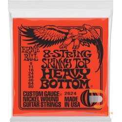 ERNIE BALL SKINNY TOP HEAVY BOTTOM SLINKY 8-STRING ELECTRIC GUITAR STRINGS - 9-80 GAUGE