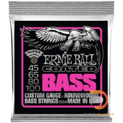 ERNIE BALL SUPER SLINKY COATED ELECTRIC BASS STRINGS 45-100