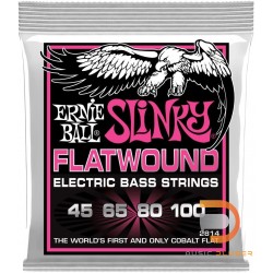 ERNIE BALL SUPER SLINKY FLATWOUND ELECTRIC BASS STRINGS 45-100