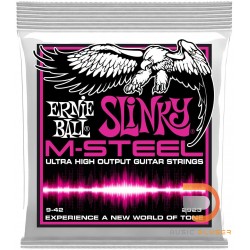 ERNIE BALL SUPER SLINKY M-STEEL ELECTRIC GUITAR STRINGS 9-42