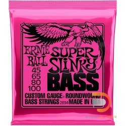 ERNIE BALL SUPER SLINKY NICKEL WOUND ELECTRIC BASS STRINGS 45-100