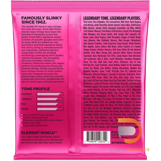 ERNIE BALL SUPER SLINKY NICKEL WOUND ELECTRIC BASS STRINGS 45-100 ERNIE BALL SUPER SLINKY NICKEL WOUND ELECTRIC BASS STRINGS 45-100