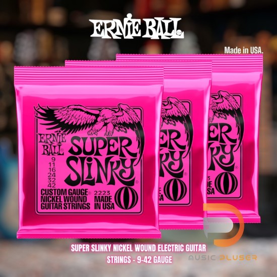 ERNIE BALL SUPER SLINKY NICKEL WOUND ELECTRIC GUITAR STRINGS 9-42