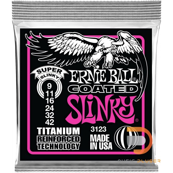 ERNIE BALL SUPER SLINKY RPS COATED TITANIUM ELECTRIC GUITAR STRINGS 9-42