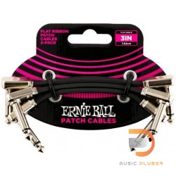 Ernie Ball FLAT RIBBON PATCH CABLE 3″ BLACK Pack 3